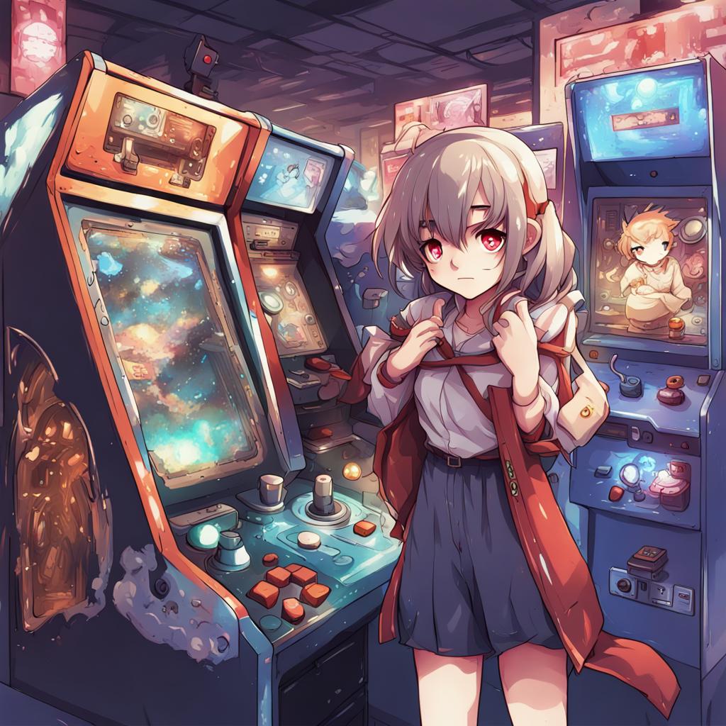 Game arcade with a player